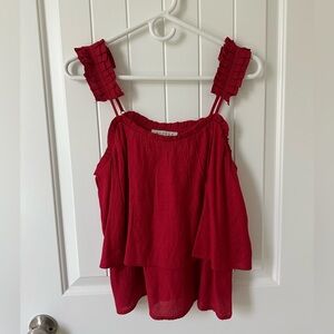 Red Hayden Ruffle Tank